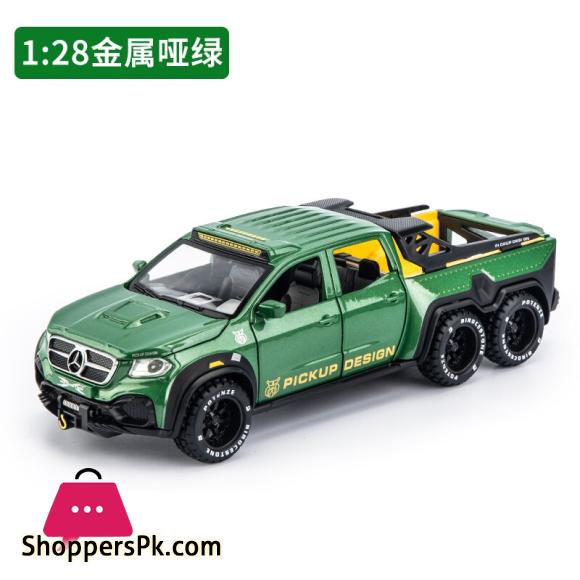 Simulation Alloy Car Modle XCLASS EXY 6X6 Pickup 1:28 Metal Toy Car Sound Light Pull Back Model Toys For Boys Birthday Present