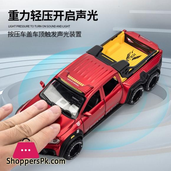 Simulation Alloy Car Modle XCLASS EXY 6X6 Pickup 1:28 Metal Toy Car Sound Light Pull Back Model Toys For Boys Birthday Present