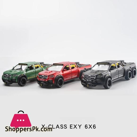 Simulation Alloy Car Modle XCLASS EXY 6X6 Pickup 1:28 Metal Toy Car Sound Light Pull Back Model Toys For Boys Birthday Present
