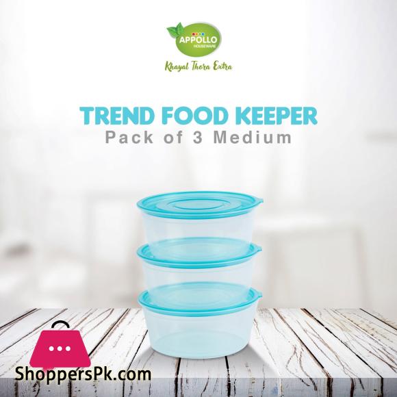 Appollo Trend Food Keeper - Pack of 3 (Medium-650ml)
