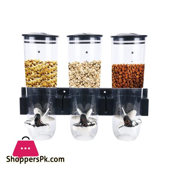 Triple Food Storage Cans Cereal Boxes Kitchen Sealed Cereal Dry Household Snacks Melon Seeds Nuts Candy Dispenser Secret Stash