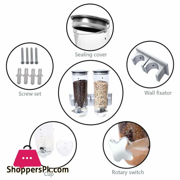 Triple Food Storage Cans Cereal Boxes Kitchen Sealed Cereal Dry Household Snacks Melon Seeds Nuts Candy Dispenser Secret Stash