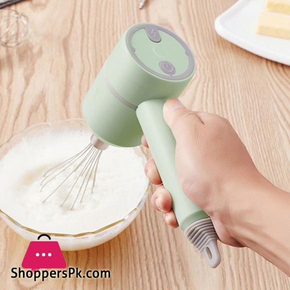 USB 2 in 1 Wireless Electric Garlic Chopper Whisk Egg Beater with Stirring Rods Kitchen Handheld Mixer