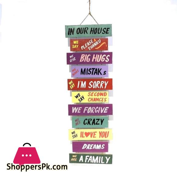 Wall Hanging Home Rules Decor