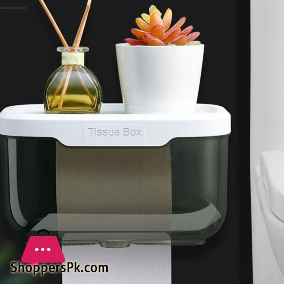 Wall Mount Bathroom Tissue Storage Box Punch Free Home Supplies Phone Rack Case Toilet Paper Holder Waterproof