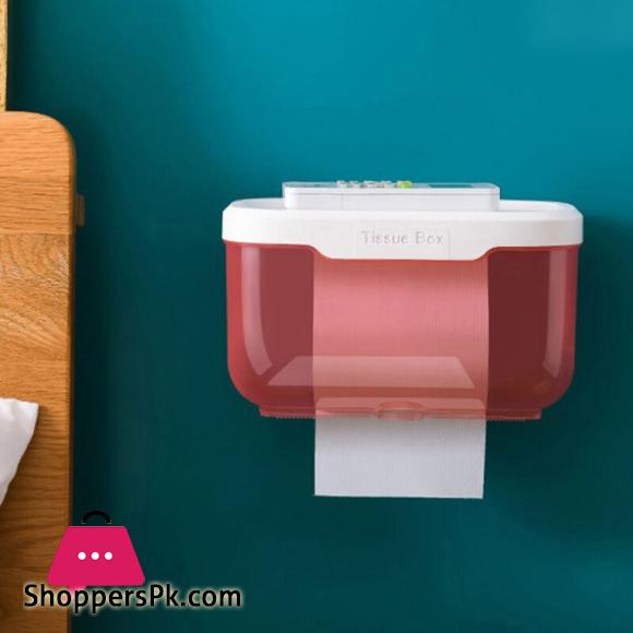 Wall Mount Bathroom Tissue Storage Box Punch Free Home Supplies Phone Rack Case Toilet Paper Holder Waterproof