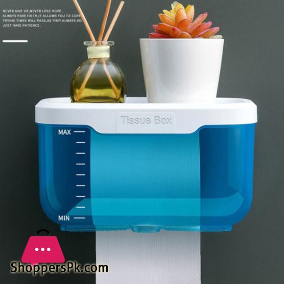 Wall Mount Bathroom Tissue Storage Box Punch Free Home Supplies Phone Rack Case Toilet Paper Holder Waterproof