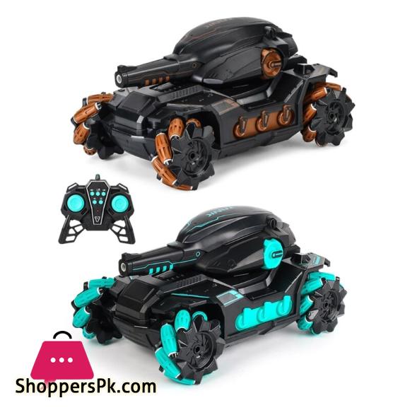 Appollo Water Bomb Armored Car 2.4G Remote Control Tank Toy Car Four wheel Drive 360° Flips with Lights Gift for Kids