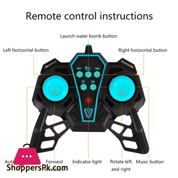 Appollo Water Bomb Armored Car 2.4G Remote Control Tank Toy Car Four wheel Drive 360° Flips with Lights Gift for Kids