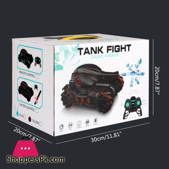 Appollo Water Bomb Armored Car 2.4G Remote Control Tank Toy Car Four wheel Drive 360° Flips with Lights Gift for Kids