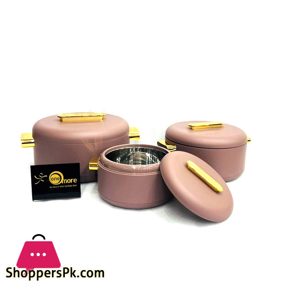 Forever Gold - Insulated Casserole-3 pcs set , Size:1L, 2L, 3.5L