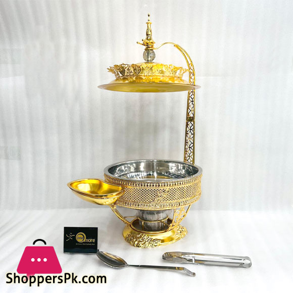 Fancy Buffet Dish Restaurant Food Heating Container Stainless Steel With Burner - 8L