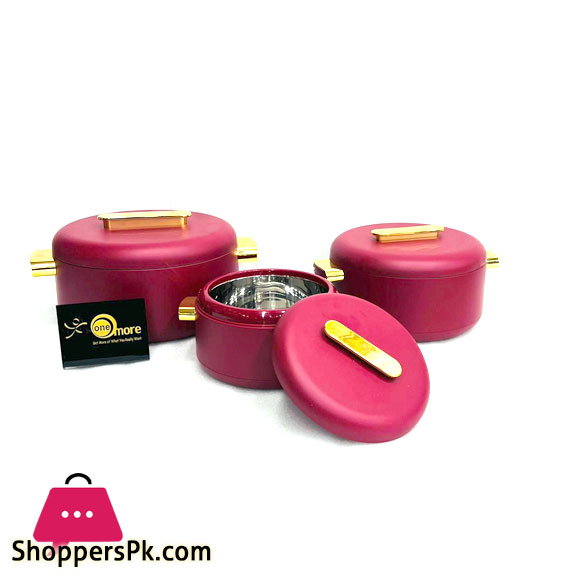 Forever Gold - Insulated Casserole-3 pcs set , Size:1L, 2L, 3.5L