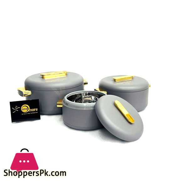 Forever Gold - Insulated Casserole-3 pcs set , Size:1L, 2L, 3.5L