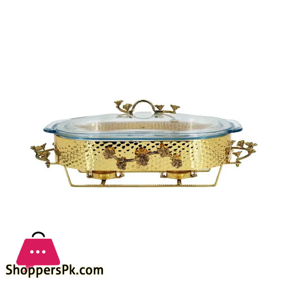 Orchid Oval Serving Dish Gold