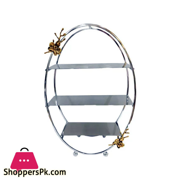 ORCHID Oval 3Tier Pastry Holder Silver