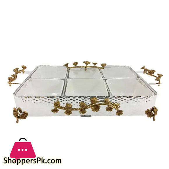 Orchid 6 parts Snack Bowl-Silver