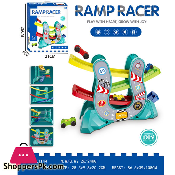 Kids Gliding Rail Car Toy Set Racing Track Toy Car DIY Assembly Rail Car Set For Boys And Girl Toddlers Glider Cars