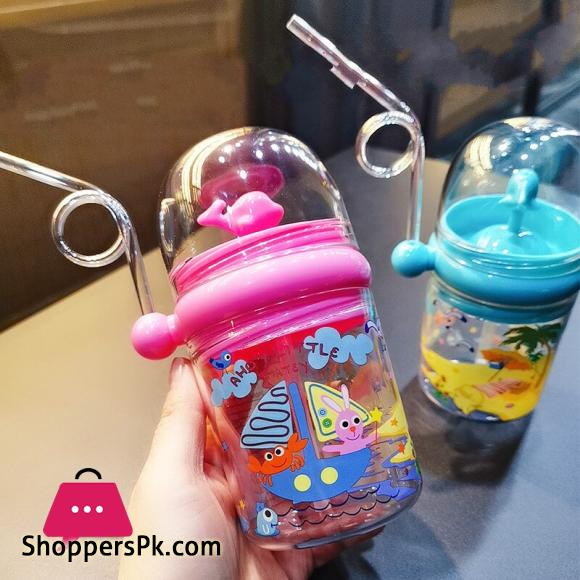 250ML Baby Drinking Cup Kids Whale Water Spray Cartoon Baby Feeding Cups with Straws Water Bottles Outdoor Childrens Cups
