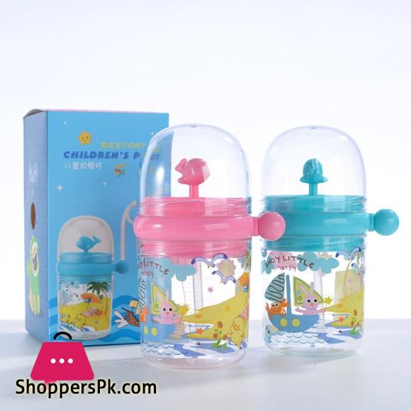 250ML Baby Drinking Cup Kids Whale Water Spray Cartoon Baby Feeding Cups with Straws Water Bottles Outdoor Childrens Cups