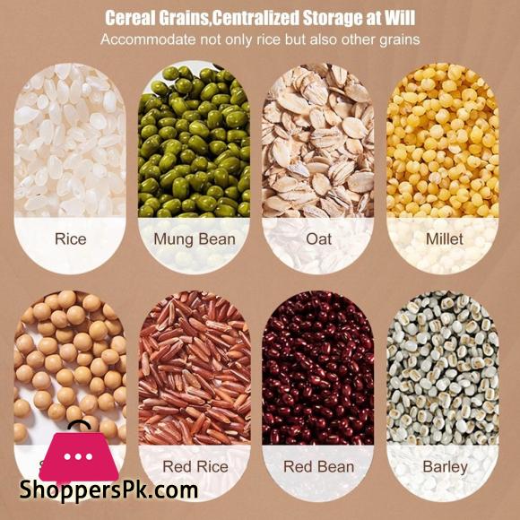 360 Rotating Cereals Rice Container Kitchen Organizer Food Storage Dispenser Box Separated Sealed Grain Bucket Organization