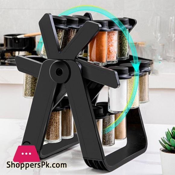 360° Rotating Spice Rack Organizer Spice Bottle Storage Rack Kitchen Supplies Storage Ferris Wheel Storage Rack