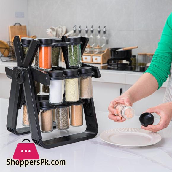 360° Rotating Spice Rack Organizer Spice Bottle Storage Rack Kitchen Supplies Storage Ferris Wheel Storage Rack