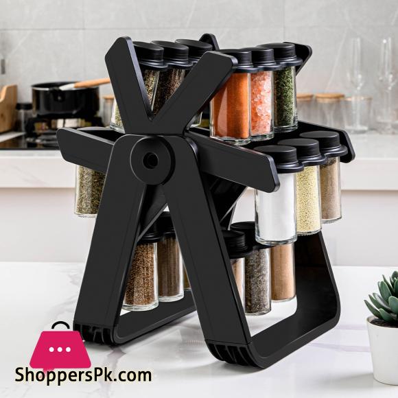 360° Rotating Spice Rack Organizer Spice Bottle Storage Rack Kitchen Supplies Storage Ferris Wheel Storage Rack