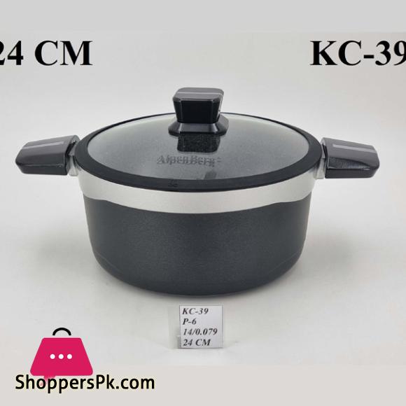 ALPENBURG Pot Black Silver Germany Made 24 Cm # KC39