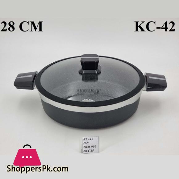 ALPENBURG Wok Karahi Germany Made Black Silver 28cm # KC42
