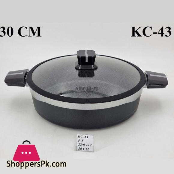 ALPENBURG Wok Karahi Germany Made Black Silver 30cm # KC43