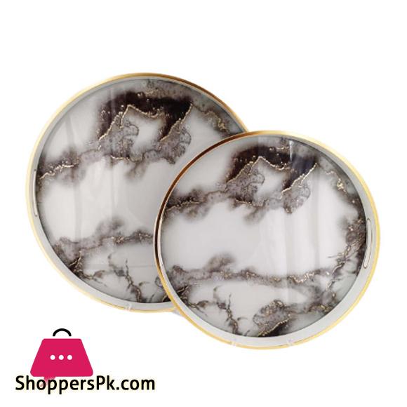 ANGELA Wood Round Serving Tray 2Pcs - RY36