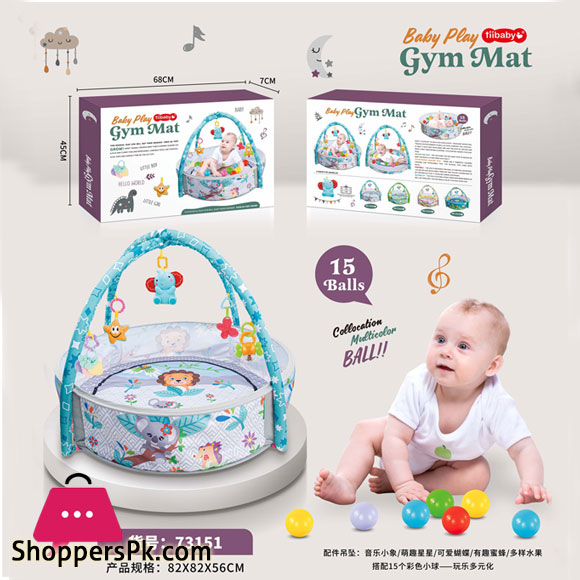 Activity Gym Baby Ball Pit Baby Play Mat with Fence with 15-Balls