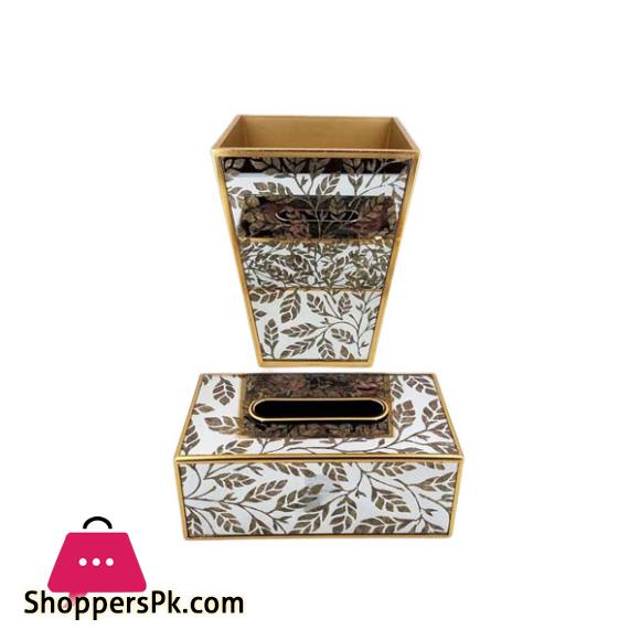 Angela Tissue Box With Dustbin Set - RY126