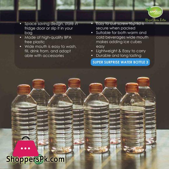 Appollo Super Surprise Water Bottle Model - 3 (1000ml) (PACK OF 8)