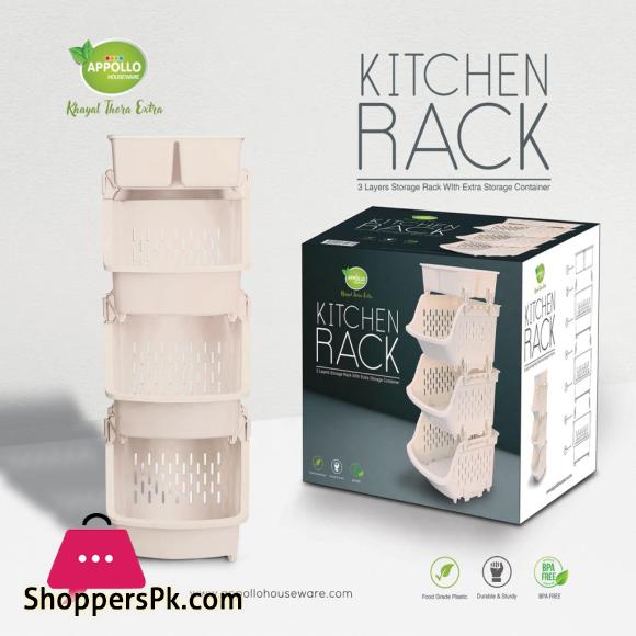 Appollo Three-tier Kitchen Rack with storage box