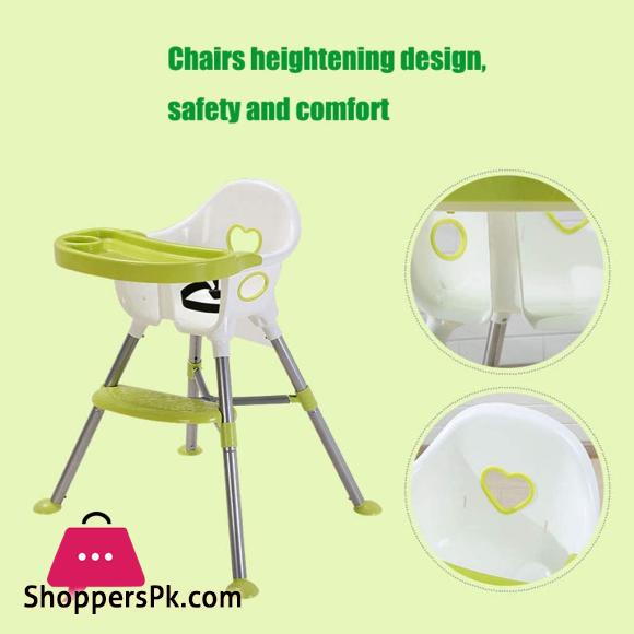 Baby High Chair Children Dining Chair 4in1 Portable Multi Highchair with Non Slip Foot Modern Safety Belt Kid Eat High Chairs for Home for 0-3 Years Old Children