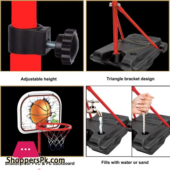 Basketball Hoop Kids Basketball Hoop and Stand for Kids 78-170CM Adjustable Height Basketball Stand with 2 Ball, Net, Air pump, Wrench, for Outdoor Indoor Basketball Hoop Portable Basketball Stand Set