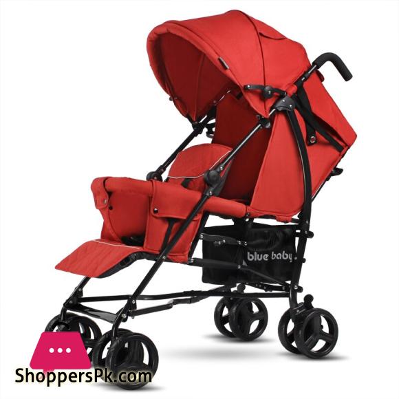 Blue-Baby Twins Stroller Easy Portable Folding Double Baby for Big and Small Baby Can Sit and Lie Before After The Second Child