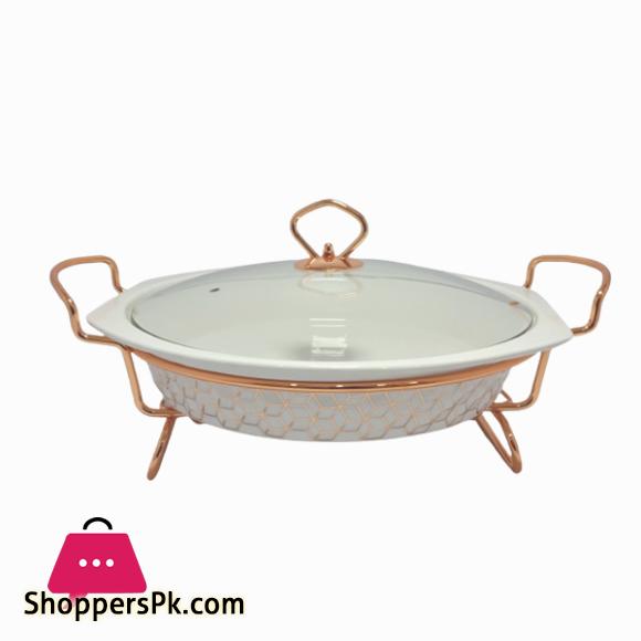 Brilliant Round Casserole Serving Food Warmer Dish 14.5 Inch - BR0154