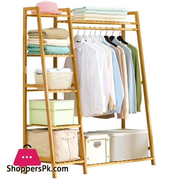 Clothes Hanger Trapezoid Design Landing Simple Coat Rack Bearing Strong Solid Wood Bedroom Cabinet Clothes Rack