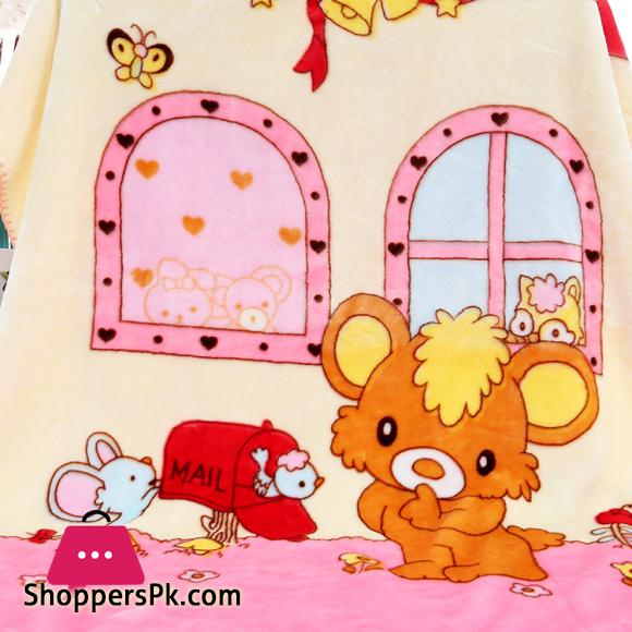 Double layer cartoon puppy printed printed Large 53x43 baby blanket