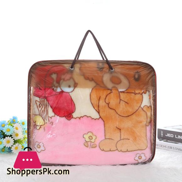 Double layer cartoon puppy printed printed Large 53x43 baby blanket
