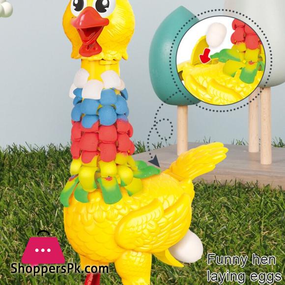 Dough Feather Chicken Toy Set for Kids Bald Hens Press to Grow Feather & Lay Eggs Dough Non-Toxic NSV