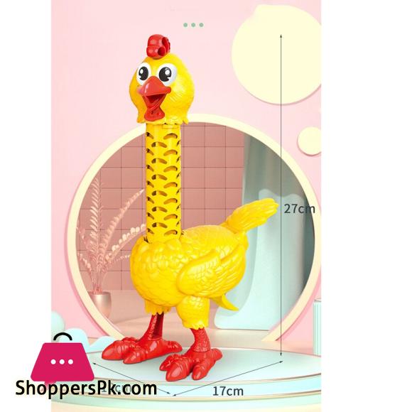 Dough Feather Chicken Toy Set for Kids Bald Hens Press to Grow Feather & Lay Eggs Dough Non-Toxic NSV