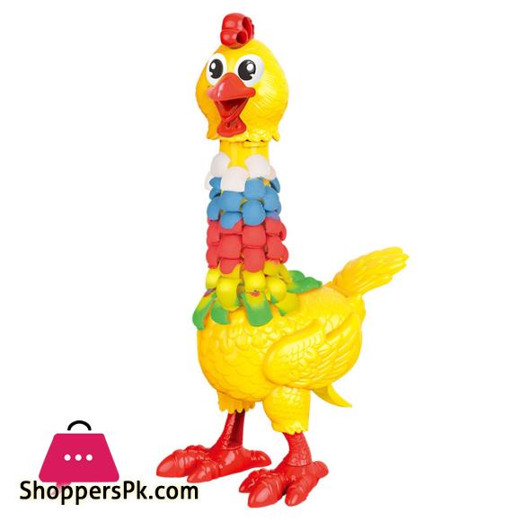 Dough Feather Chicken Toy Set for Kids Bald Hens Press to Grow Feather & Lay Eggs Dough Non-Toxic NSV