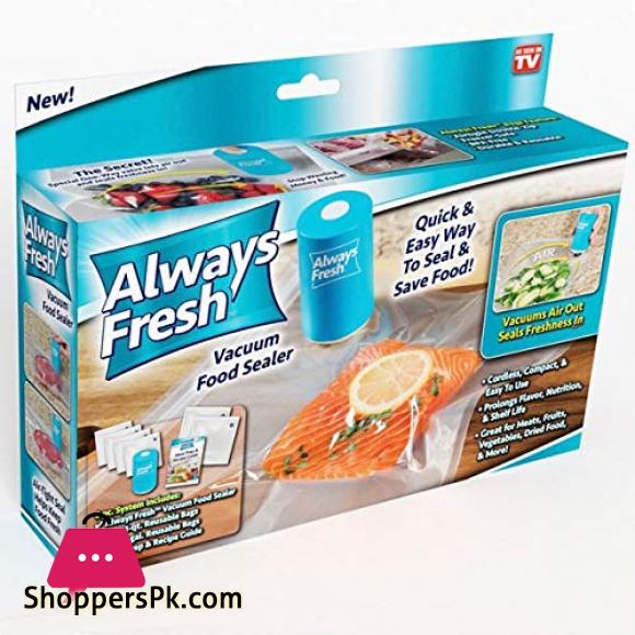 Food VAC Vacuum Sealer Always Fresh Automatic Bag Food Preservation With 6 Extra Bags
