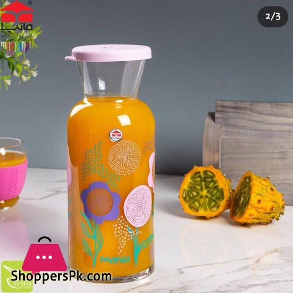 Imperial Cylindrical Pitcher With Lid Glass Water Bottle Fridge Bottles Printed