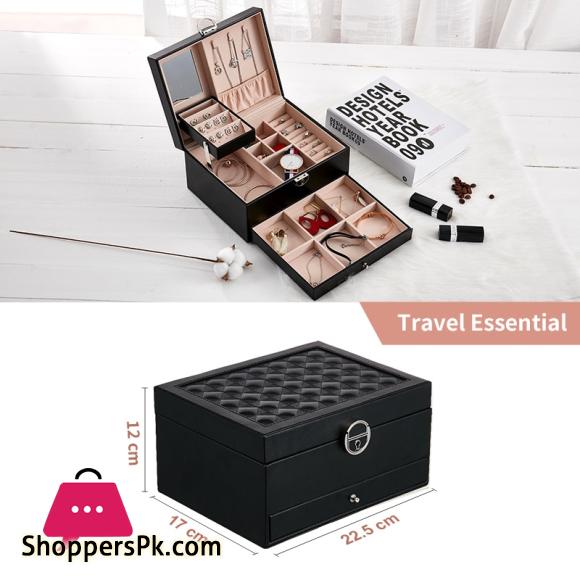 Jewelry Box Organizer 3 layers Leather Drawer Storage Gift Display Case For Earrings Necklace Holder Jewellery Packaging Boxes
