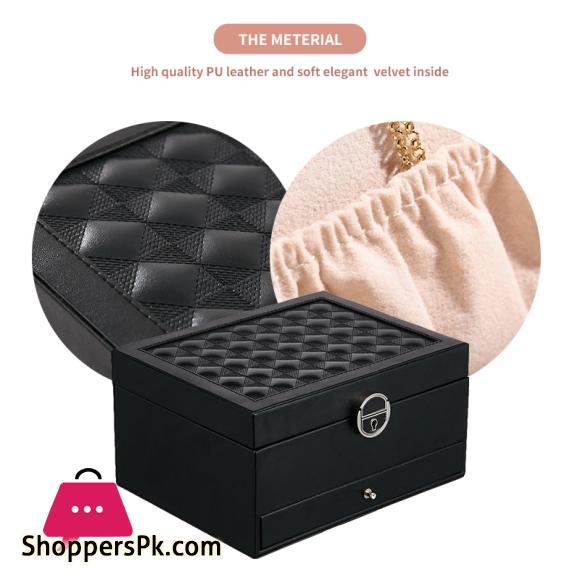 Jewelry Box Organizer 3 layers Leather Drawer Storage Gift Display Case For Earrings Necklace Holder Jewellery Packaging Boxes